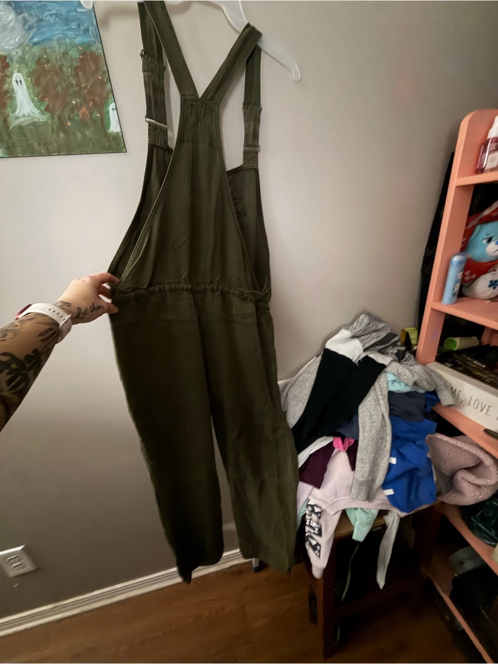 Wilfred Olive Green Wide-Leg Jumpsuit Overalls